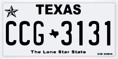 TX license plate CCG3131