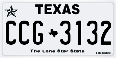 TX license plate CCG3132