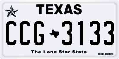 TX license plate CCG3133