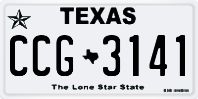 TX license plate CCG3141