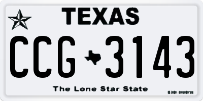 TX license plate CCG3143