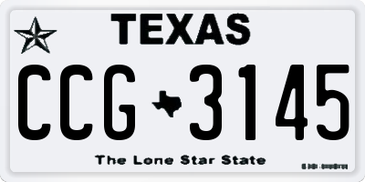 TX license plate CCG3145