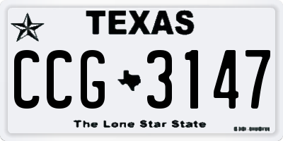 TX license plate CCG3147