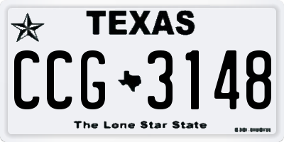 TX license plate CCG3148