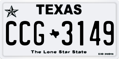 TX license plate CCG3149