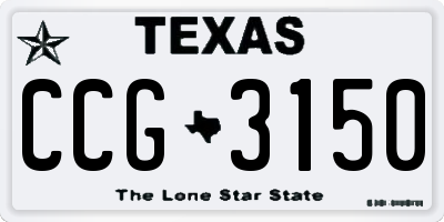 TX license plate CCG3150