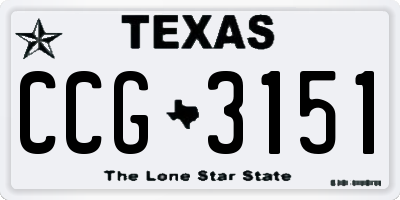 TX license plate CCG3151