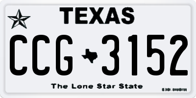 TX license plate CCG3152