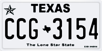 TX license plate CCG3154