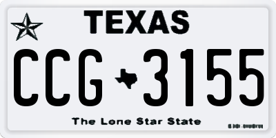 TX license plate CCG3155