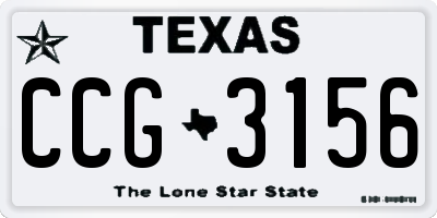 TX license plate CCG3156