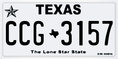 TX license plate CCG3157
