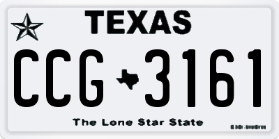 TX license plate CCG3161