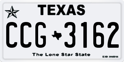 TX license plate CCG3162