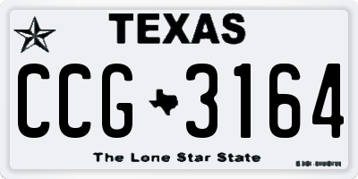 TX license plate CCG3164