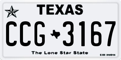 TX license plate CCG3167