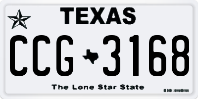 TX license plate CCG3168