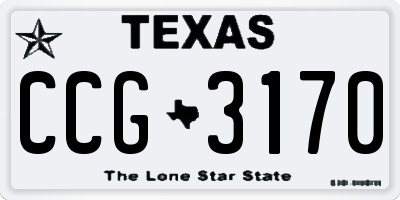 TX license plate CCG3170