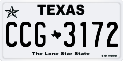 TX license plate CCG3172