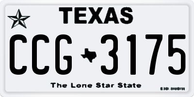 TX license plate CCG3175