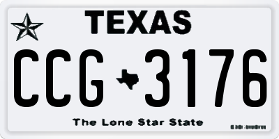TX license plate CCG3176