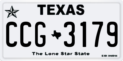 TX license plate CCG3179