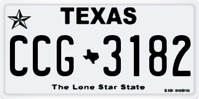 TX license plate CCG3182