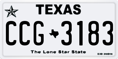 TX license plate CCG3183