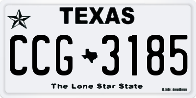 TX license plate CCG3185
