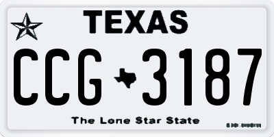 TX license plate CCG3187