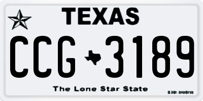 TX license plate CCG3189