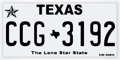 TX license plate CCG3192