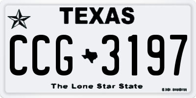 TX license plate CCG3197