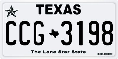 TX license plate CCG3198