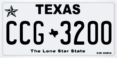 TX license plate CCG3200