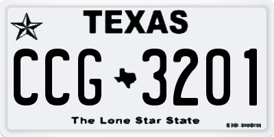 TX license plate CCG3201