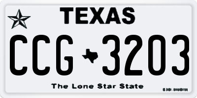 TX license plate CCG3203
