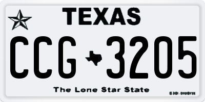 TX license plate CCG3205