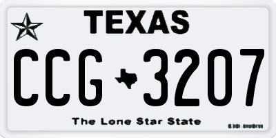 TX license plate CCG3207