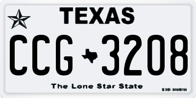 TX license plate CCG3208