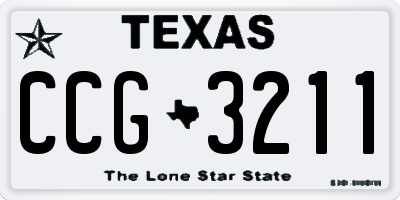 TX license plate CCG3211