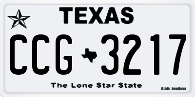TX license plate CCG3217