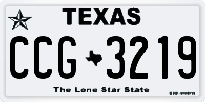 TX license plate CCG3219