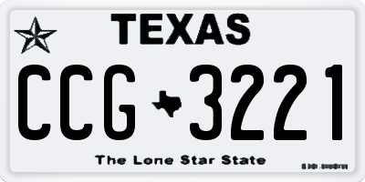 TX license plate CCG3221