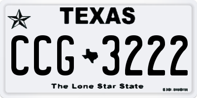 TX license plate CCG3222