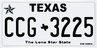 TX license plate CCG3225