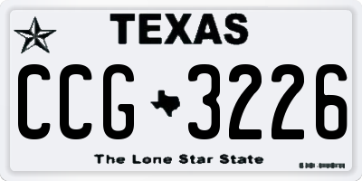 TX license plate CCG3226