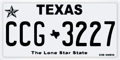 TX license plate CCG3227
