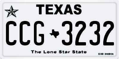 TX license plate CCG3232