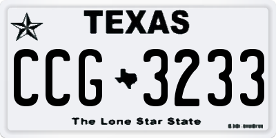 TX license plate CCG3233